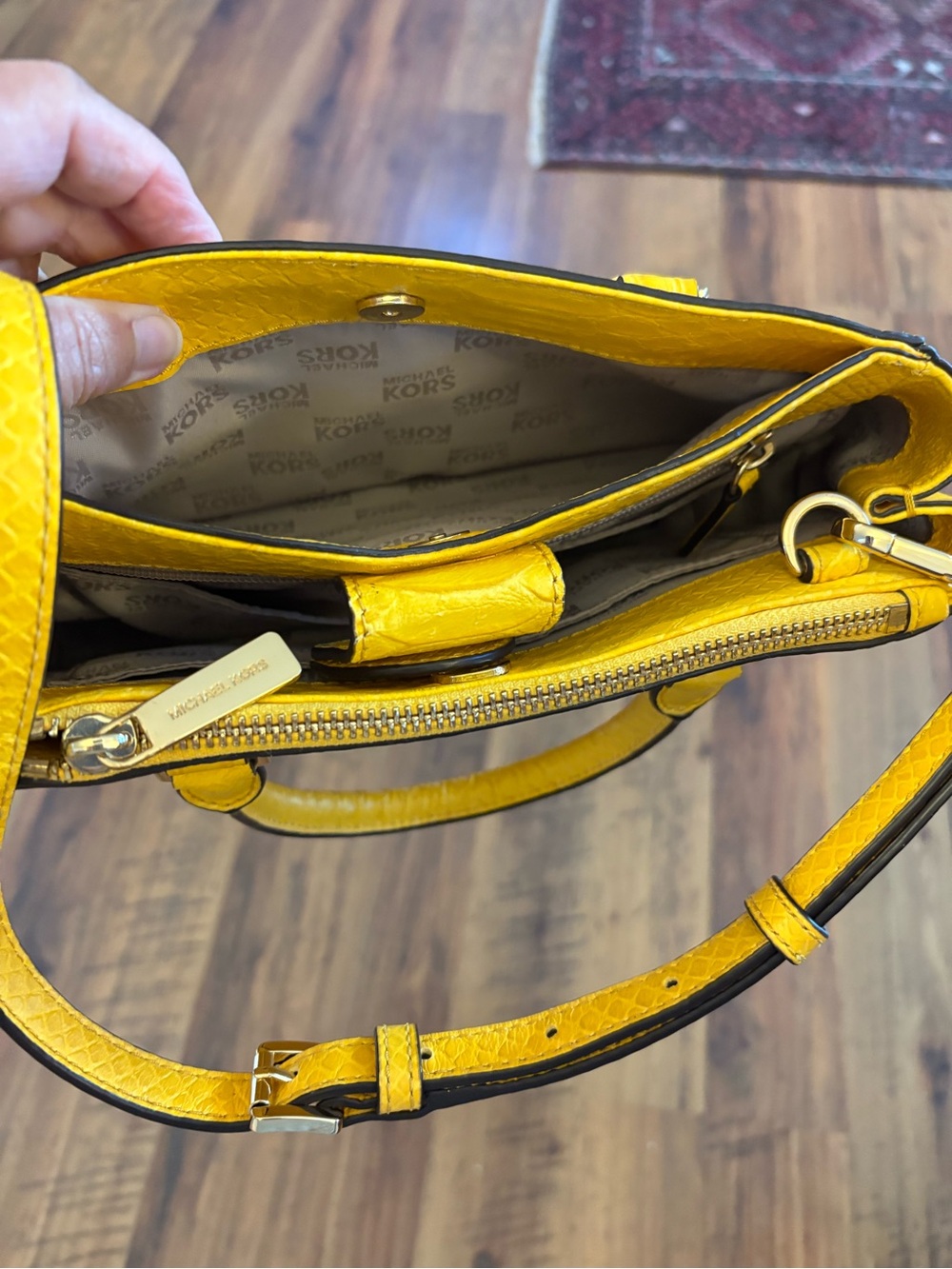 SOLD! Michael Kors Yellow Selma Satchel + a NWT Card Case to Create a Set! - Picture 7 of 11